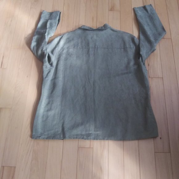 Chico's button down silk and linen blouse chico size 3 - Picture 6 of 11